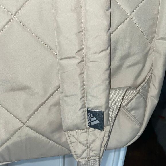 Unisex adidas Essentials 2 Alumina Backpack book bag beige & white preowned - Picture 6 of 16